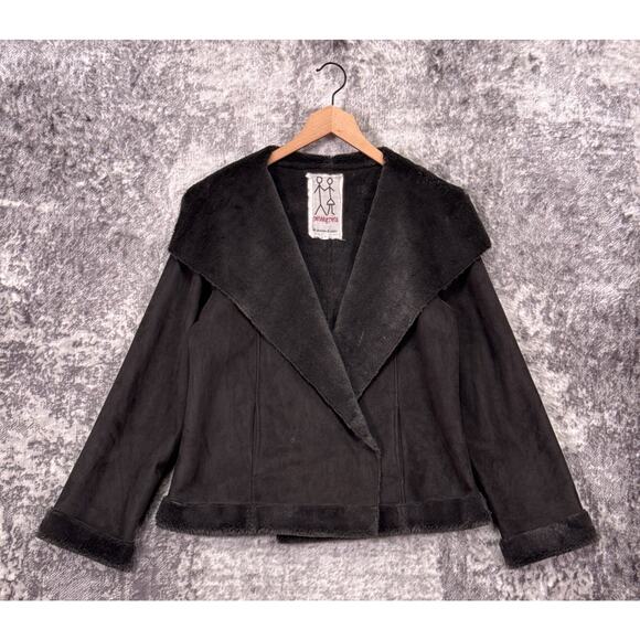 Johnny Was Jackets & Blazers - Johnny Was Jacket Large Womens Pete Greta Gray Faux Sherpa Fur